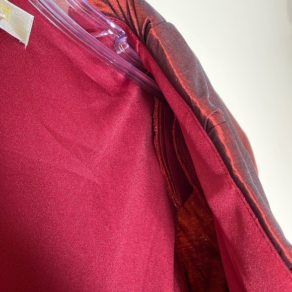 NWT. Cathaya 14 Burgundy Satin Jacket. - Picture 5 of 13